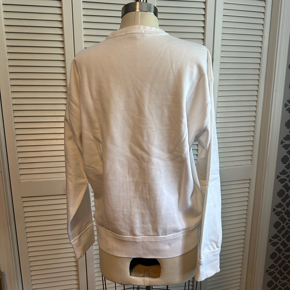 White pullover sweatshirt - Picture 2 of 6